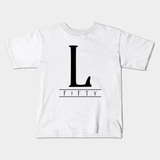 L (Fifty) Black Roman Numerals Kids T-Shirt